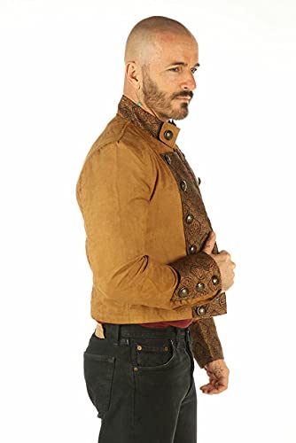 Handmade Steampunk Pirate Coat Top in Tan Brown