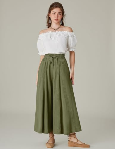 Scarlet Darkness Women's Olive Green Linen Renaissance Pants