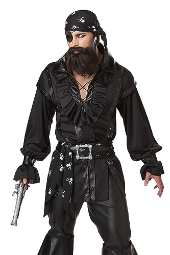 Men's Plundering Pirate Costume - California, Black, Large