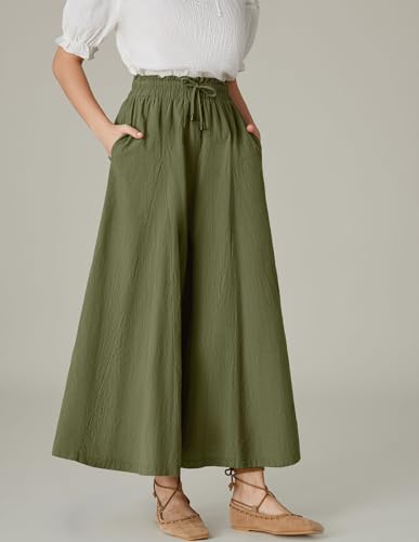 Scarlet Darkness Women's Olive Green Linen Renaissance Pants