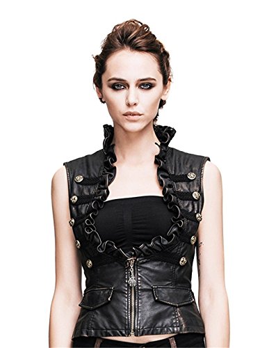 Steampunk Gothic Punk Sleeveless Leather Vest Coat