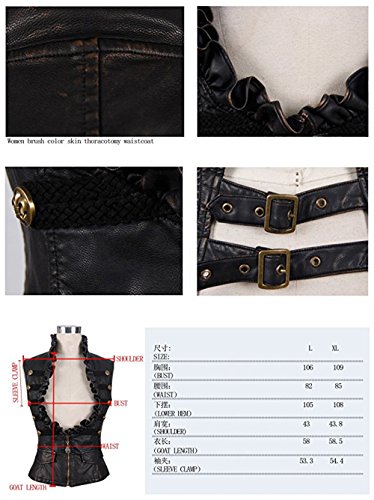 Steampunk Gothic Punk Sleeveless Leather Vest Coat