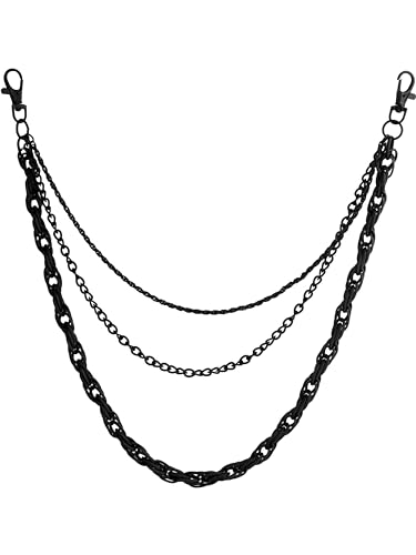 Sacina Gothic Black Layered Biker Pants Chain Set