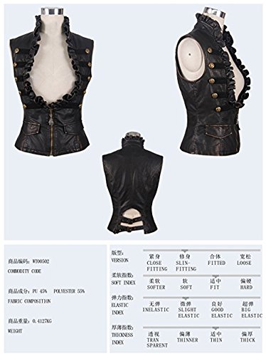 Steampunk Gothic Punk Sleeveless Leather Vest Coat