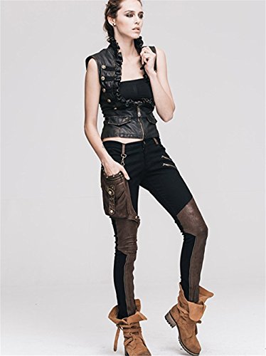 Steampunk Gothic Punk Sleeveless Leather Vest Coat