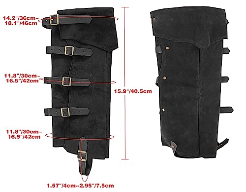Medieval Black Faux Suede Leg Covers Gaiters