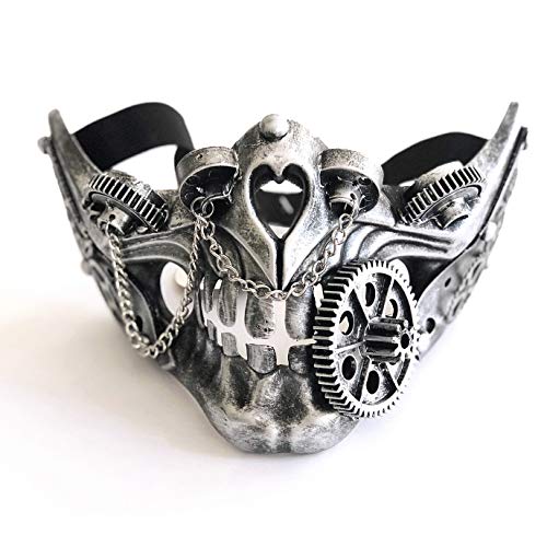 Steampunk Metallic Half Face Mask for Halloween Cosplay