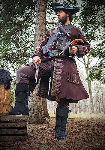 Medieval Black Faux Suede Leg Covers Gaiters