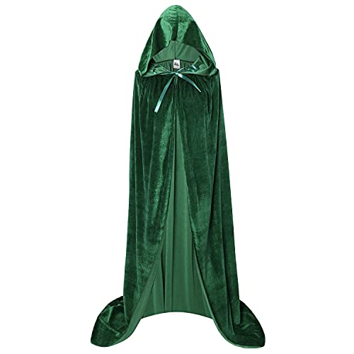 Long Green Velvet Cape for Cosplay