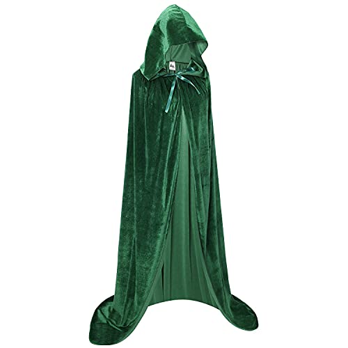 Long Green Velvet Cape for Cosplay