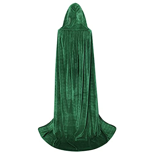 Long Green Velvet Cape for Cosplay