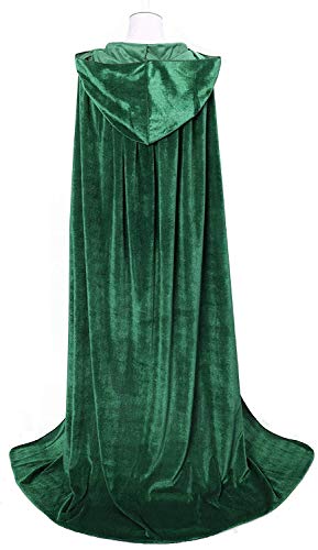 Long Green Velvet Cape for Cosplay