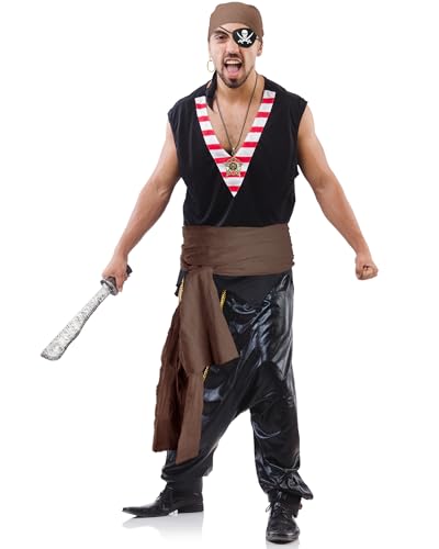 Pirate Captain Costume Set for Women and Men