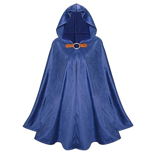 Blue Hooded Cloak for Renaissance and Cosplay