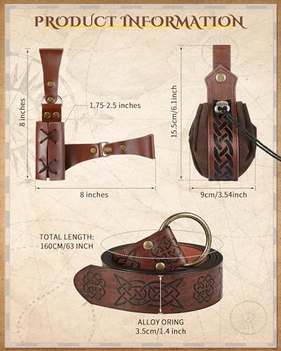 Renaissance Costume Set for Men: Shirt, Pants, Accessories