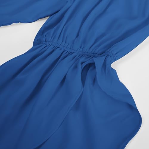 Royal Blue Renaissance Trumpet Sleeve Peasant Blouse