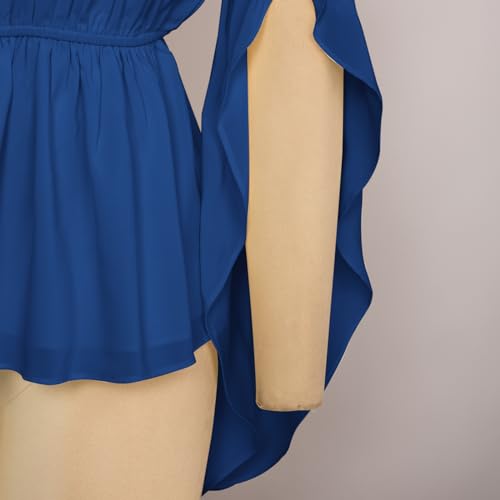 Royal Blue Renaissance Trumpet Sleeve Peasant Blouse