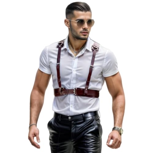 Men's Leather Chest Harness for Dress Shirts