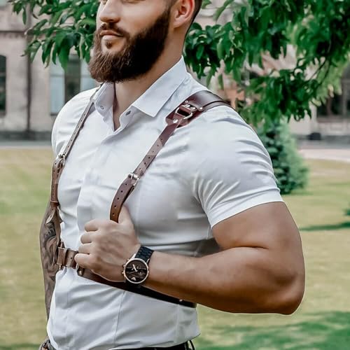 Men's Leather Chest Harness for Dress Shirts