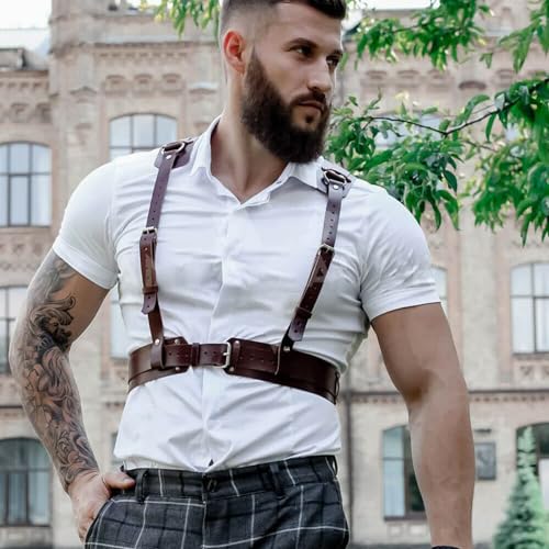 Men's Leather Chest Harness for Dress Shirts