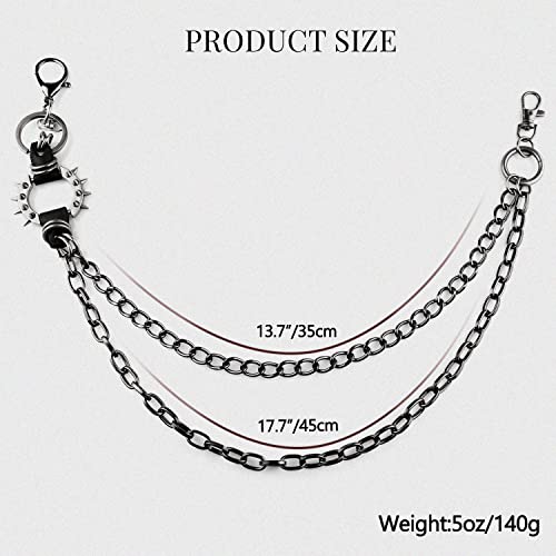 ARZASGO Unisex Punk Chains for Pants, Multi-layer