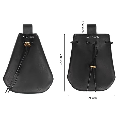 Halloween Renaissance Belt Pouch Set - Black