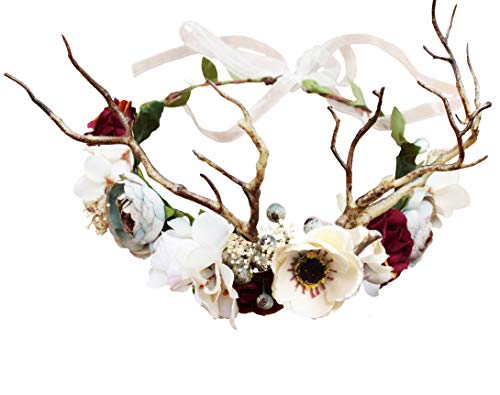 Vivivalue Deer Flower Crown Halo for Festival Photos