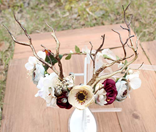 Vivivalue Deer Flower Crown Halo for Festival Photos