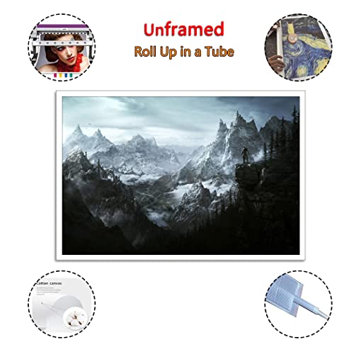 HYE Elder Scroll V Skyrim Poster Canvas Wall Art