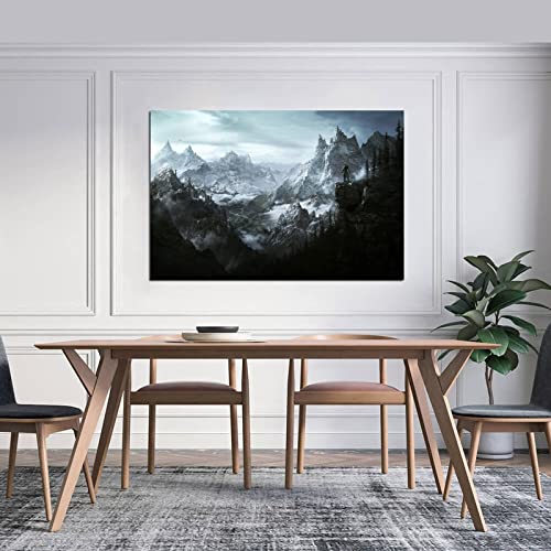 HYE Elder Scroll V Skyrim Poster Canvas Wall Art