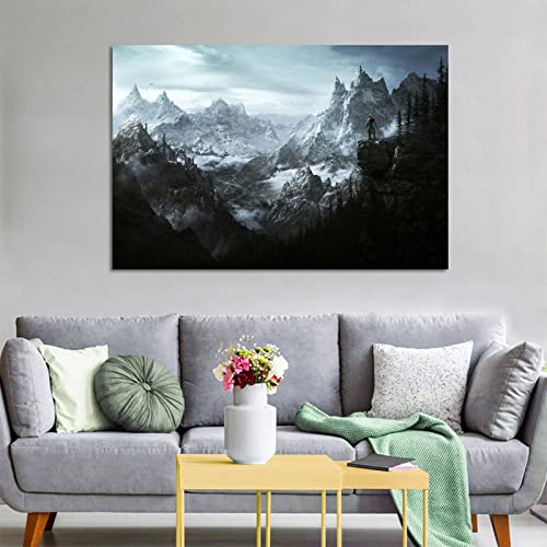 HYE Elder Scroll V Skyrim Poster Canvas Wall Art