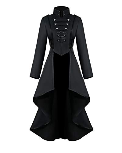 AI'MOURI Gothic Tailcoat for Women, Steampunk Corset Jacket
