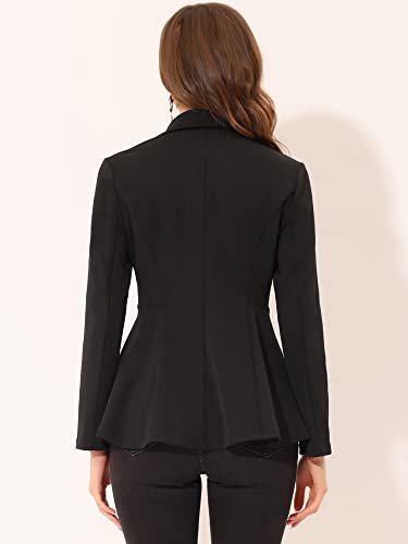 Allegra K Steampunk High Low Hem Peplum Blazer