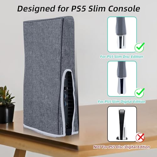 Vertical Dust Cover for PS5 Slim Console - Gray