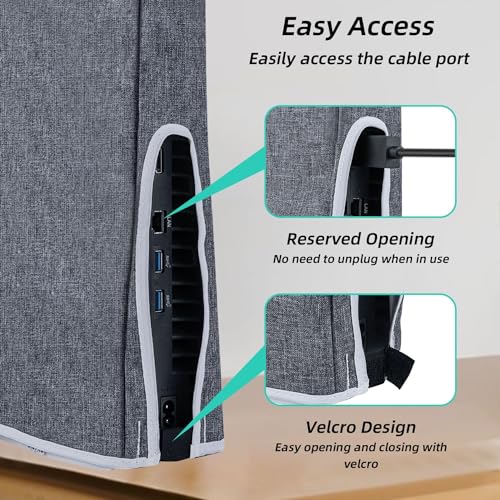 Vertical Dust Cover for PS5 Slim Console - Gray