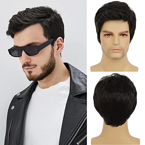 Black Short Synthetic Men's Wig