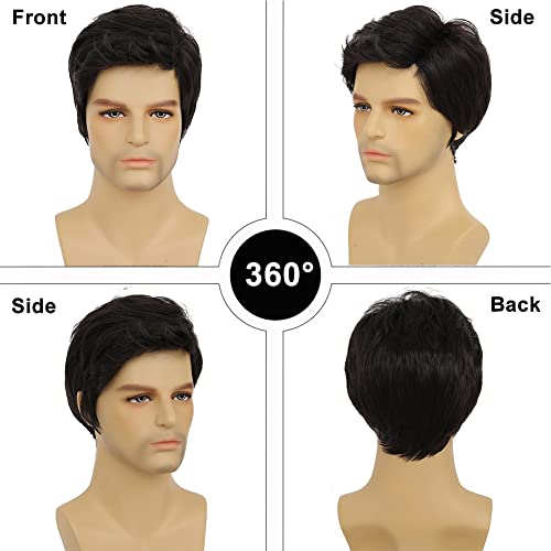Black Short Synthetic Men's Wig