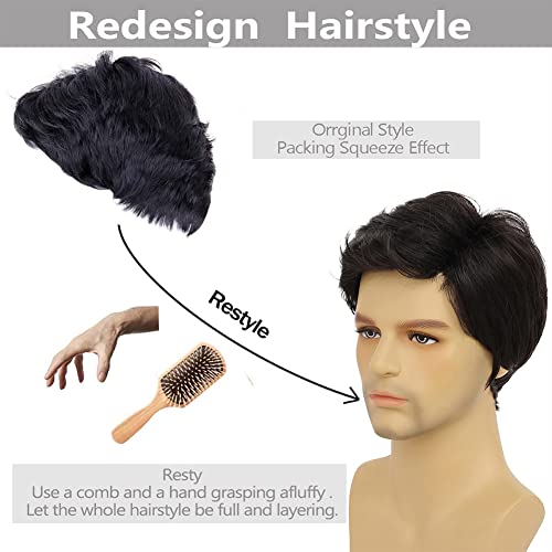 Black Short Synthetic Men's Wig