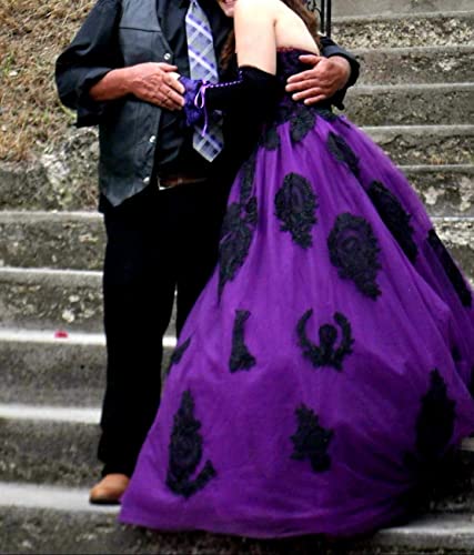 Gothic Lace Corset Ball Gown Purple Size 8