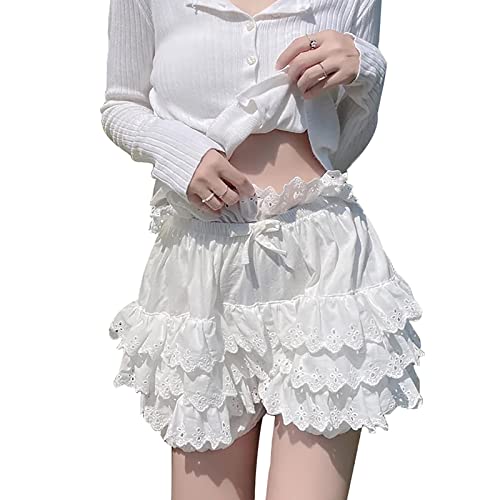 Lace Ruffle Blumer Shorts, White
