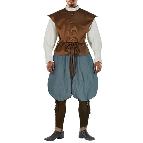 Mens Renaissance Vikings Costume Outfit Medieval Shirt