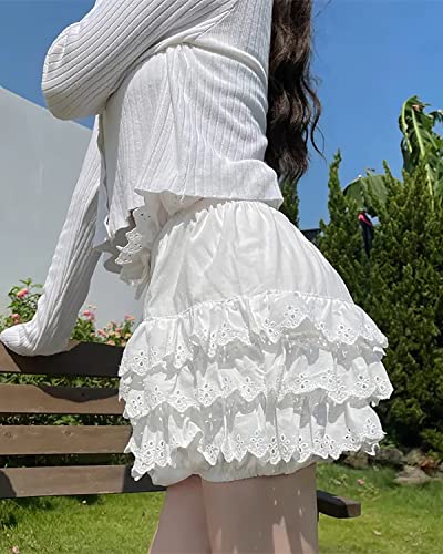 Lace Ruffle Blumer Shorts, White