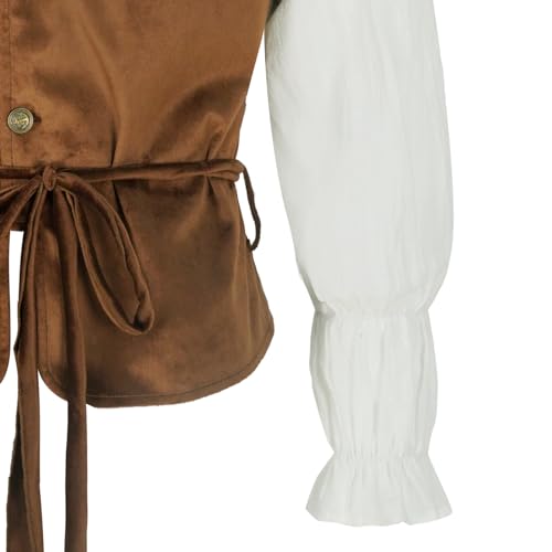 Mens Renaissance Vikings Costume Outfit Medieval Shirt