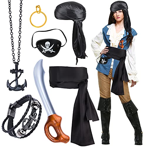 Yewong Pirate Captain Costume Set for Halloween Party