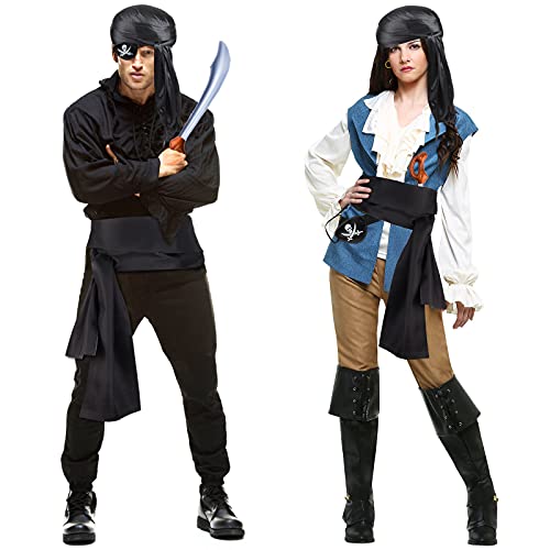 Yewong Pirate Captain Costume Set for Halloween Party