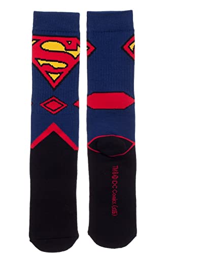 Superman Suit Up Crew Socks, Black in Fantasy Fashion