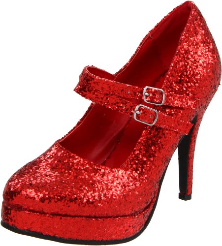 Red Glitter Maryjane Pumps for Goddesses, Size 9