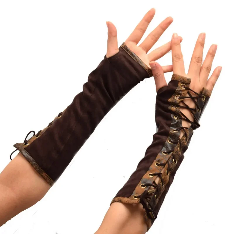 Steampunk Gothic Elbow-Length Fingerless Gloves Dance Costume