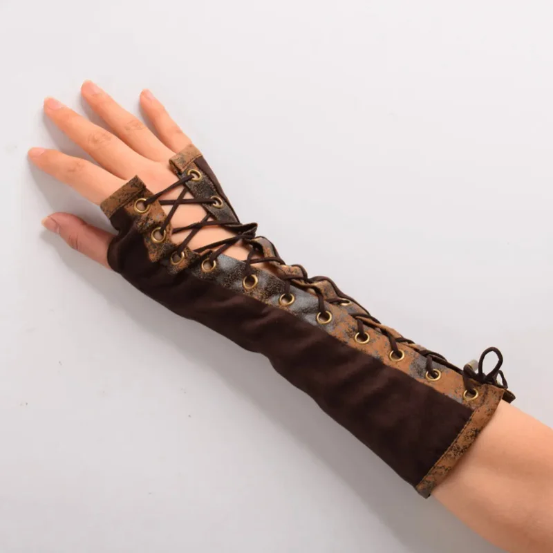 Steampunk Gothic Elbow-Length Fingerless Gloves Dance Costume
