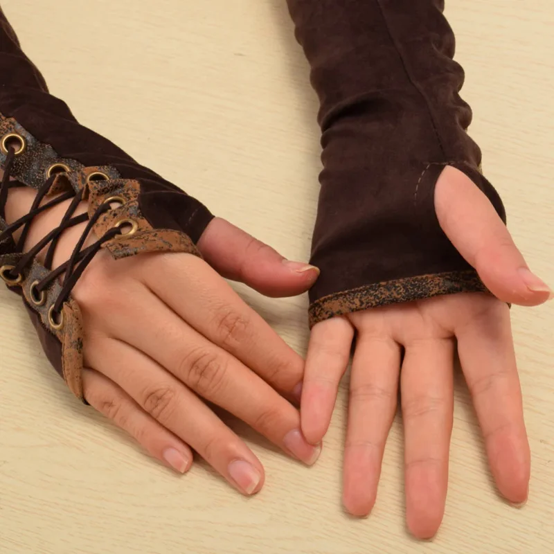 Steampunk Gothic Elbow-Length Fingerless Gloves Dance Costume